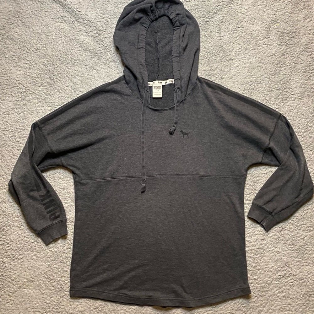Woman’s Victoria’s Secret Pink Grey Pullover Hoodie Size Large